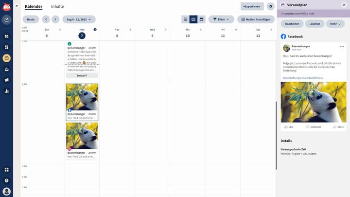 Content Planung ist mit dem Social-Media-Kalender übersichtlich und schnell erledigt