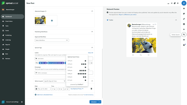 Mit ViralPost hast du ein tolles Feature, dass dir hilft die besten Veröffentlichungszeiten zu finden