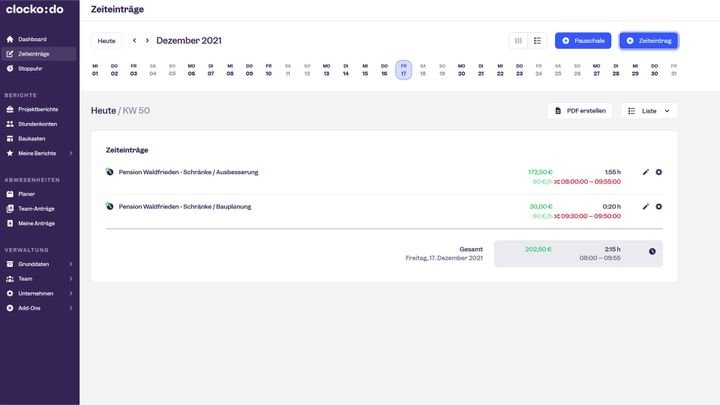 Kleine sowie Kleinstunternehmen gewinnen dank der guten Usability von Clockodo schnell den Überblick