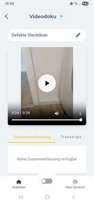 Mit der Videodoku von clockin zeichnest du Videos (z.B. von deiner Baustelle), sprichst darüber, was noch erledigt werden muss und dokumentierst so noch bestehende Mängel oder zusätzliche Anforderungen deiner Kund:innen.