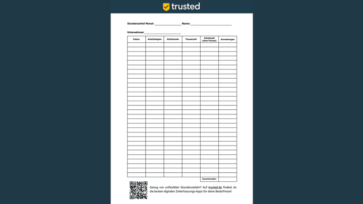 einfache Online Stundenzettel