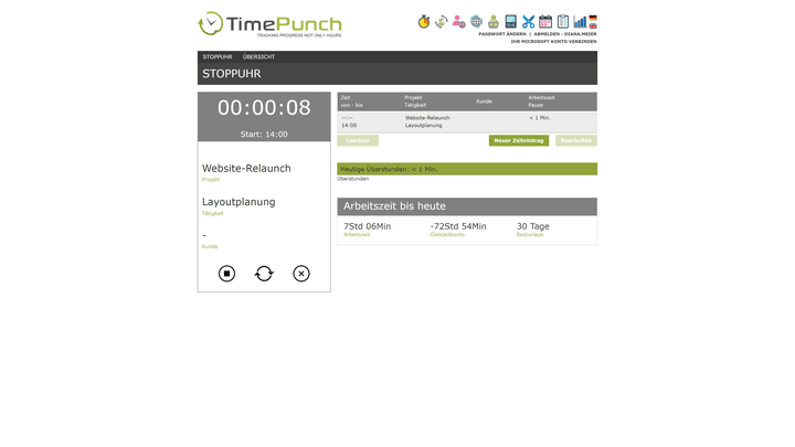 einfache Online Stundenzettel