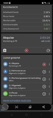 Mithilfe von mobilen Apps tracken Sie Ihre Stunden auch unterwegs und ohne aktive Internetverbindung