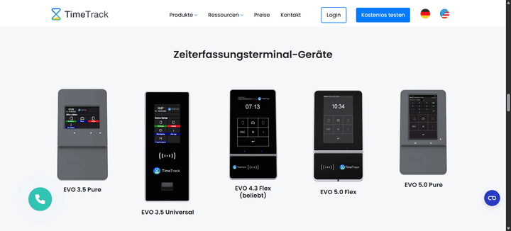 Terminals von Datafox lassen sich einfach mit TimeTrack koppeln; TimeTrack bietet die Geräte in der gewünschten Konfiguration auch selbst zum Kauf an und wickelt den Einrichtungsprozess und den Support ab.