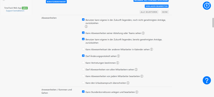 Das Rollen- und Rechtesystem in TimeTrack ist sehr feinporig und regelt genau, welche Mitarbeiter:innen was und wo im System sehen und tun können.