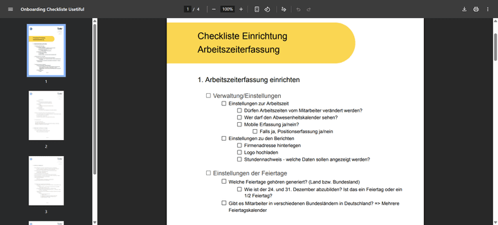 Nach der Einführungstour bekommst du eine Checkliste an die Hand, mit der du Schritt für Schritt alle weiteren Einstellungen vornimmst.