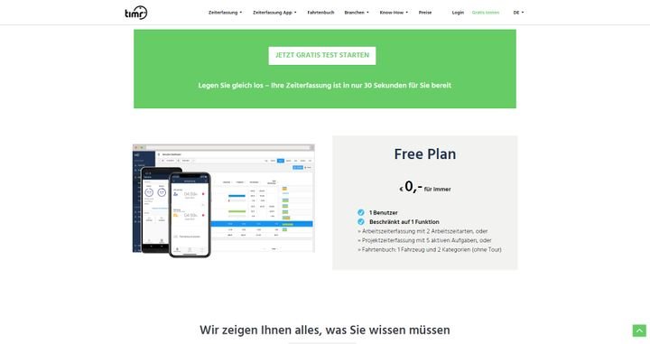 Freelancer mit nur wenig Bedarf können viele Tools kostenlos nutzen, beispielsweise timr