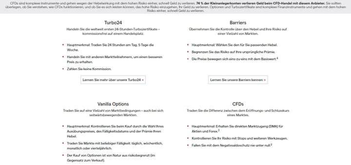 IG bietet verschiedene Handelsarten an, aus denen Sie wählen können, und die unterschiedliche Assets und Konditionen bieten