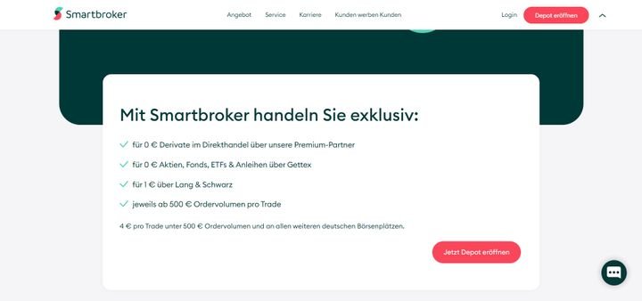Die Gebührenstruktur von Smartbroker ist recht transparent und beginnt bei Ordergebühren von 4 Euro pro Trade