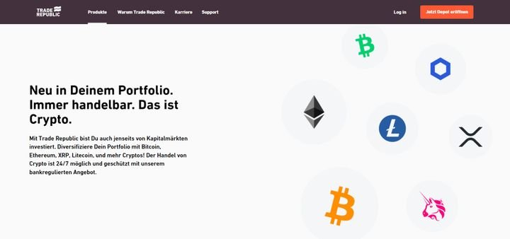 Seit neuestem bietet Trade Republic auch Kryptowährungen für Ihr Portfolio an