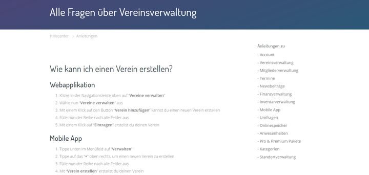 Der Vereinsplaner verfügt über umfassendes Online-Material, das Ihnen besonders die ersten Schritte erleichtert