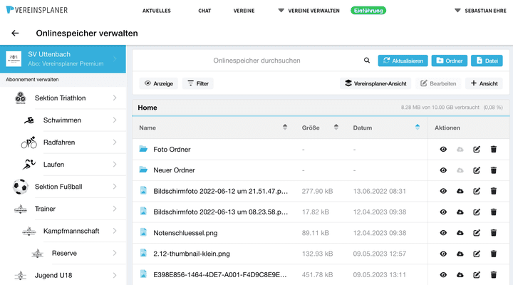 Im Online-Speicher sichern und verwalten Sie Dateien und Dokumente für Ihren Verein