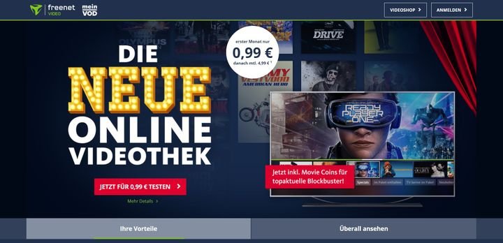 freenet Video ist das neue VoD-Programm von freenet und positioniert sich als “Video-Discounter” mit günstigen Preisen