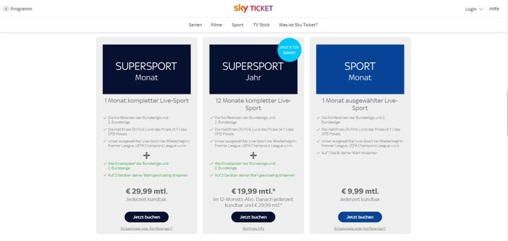 Für das Sport-Ticket haben Sie diverse Möglichkeiten, vom Tages- bis zum Jahresabo