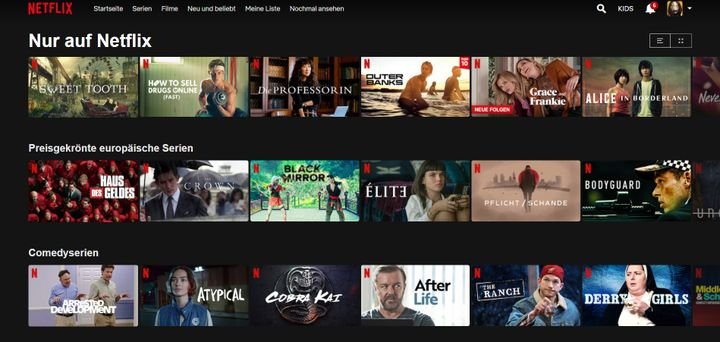 Netflix bietet die größte Auswahl an Original- und Exklusiv-Inhalten unter allen verglichenen Streamingdiensten