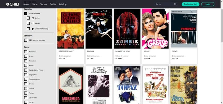 Ältere Filme finden Sie vermehrt bei Einzelabruf-Anbietern wie CHILI oder Amazon