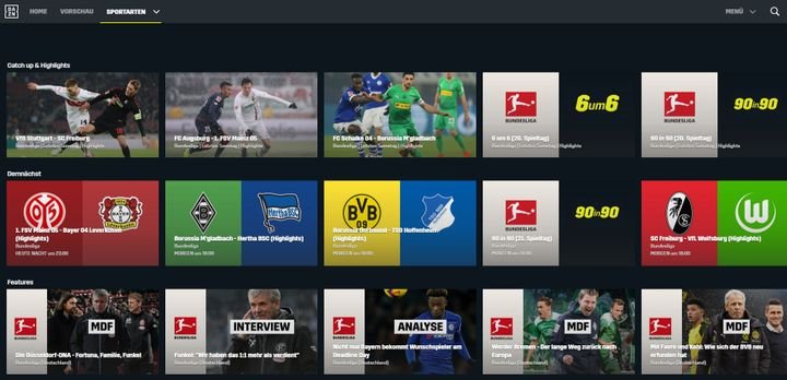 Live-Sport und Fußball gibt es beispielsweise bei DAZN oder WOW zu sehen