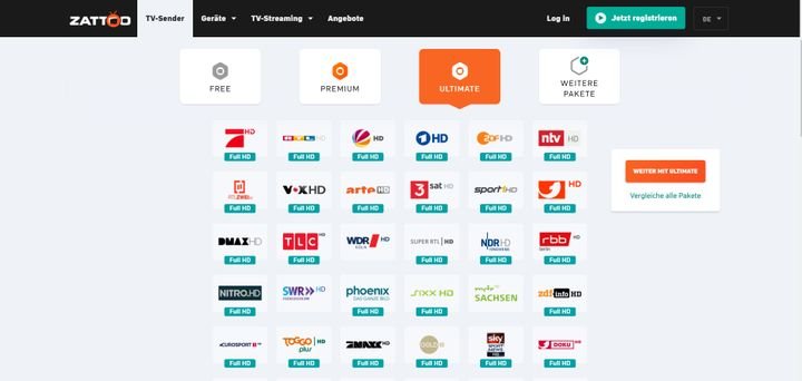 Mit Zattoo streamen Sie das Fernsehprogramm von über 100 TV-Sendern, davon viele in HD