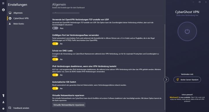 Einige Funktionen und Features wie Kill Switches oder der DNS-Leakschutz sollten in jedem VPN vorhanden sein