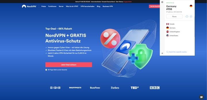 NordVPN steht Ihnen als einfach zu bedienende Chrome-Erweiterung zur Verfügung