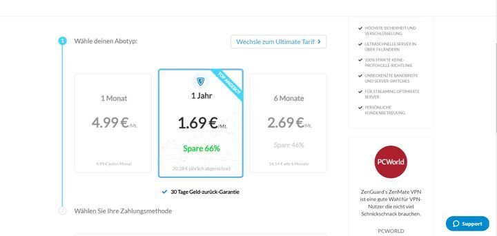Den Premium-Tarif gibt es in Verträgen zwischen einem Monat und einem Jahr für maximal 5 Euro pro Monat