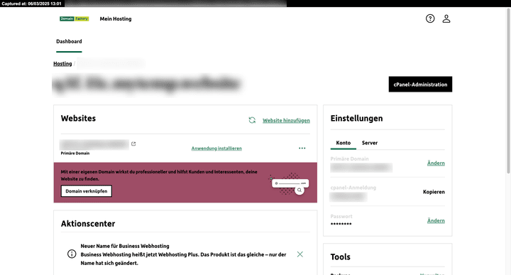 DomainFactory ist ein deutscher Hoster mit Fokus auf technische Stabilität und Sicherheit. Das macht der Anbieter ganz gut; auch wenn im Praxistest ein paar Schwächen aufgefallen sind.