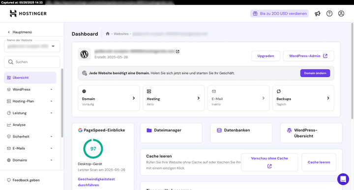 Der aufgeräumte Hilfebereich von Hostinger hat mich im Test besonders überzeugt.