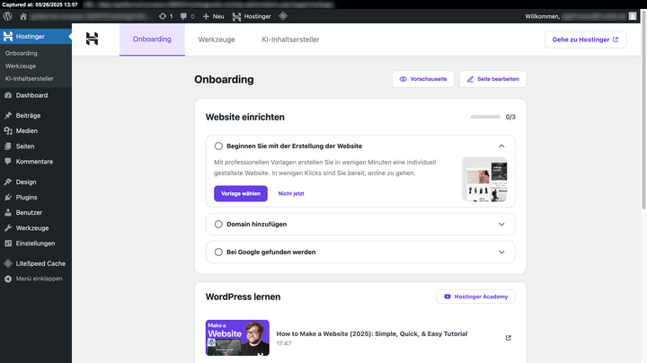 Die Einrichtung deiner eigenen Website mit Hostinger ist kinderleicht und in wenigen Minuten erledigt.