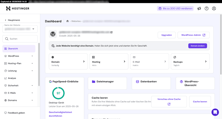 Hostinger überzeugt mit starker Performance und guter Zuverlässigkeit bei gleichzeitig einfachster Bedienung. Vor allem Einsteiger:innen und KMU, die schnell mit ihrem Hosting durchstarten wollen, finden in Hostinger einen guten Partner.