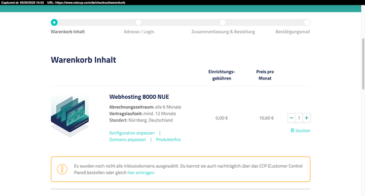 Nett: Bei netcup wird in keinem Tarif eine Einrichtungsgebühr fällig.