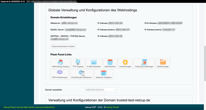 Einblick in die Konfiguration deines Hostings bei netcup.