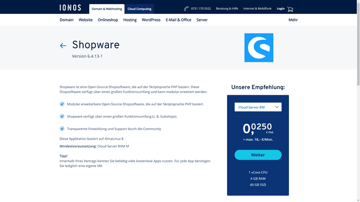 Hoste dein E-Commerce-Projekt auf den Cloud-Servern von IONOS