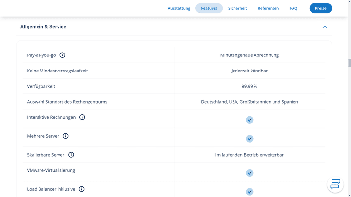 Die Cloud-Server von IONOS sind zu 99,99 % der Zeit (laut Anbieter) garantiert erreichbar