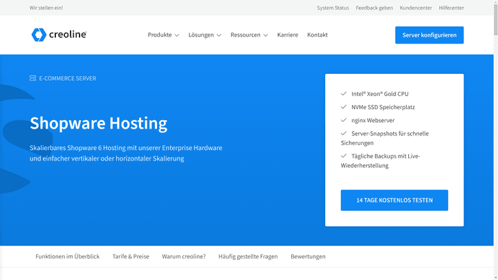 creoline stellt dir Enterprise-Hardware für dein Shopware-Hosting zur Verfügung
