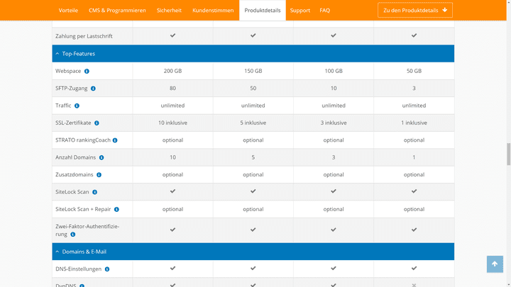 STRATO bietet ein Paket an sinnvollen Sicherheitsfeatures an