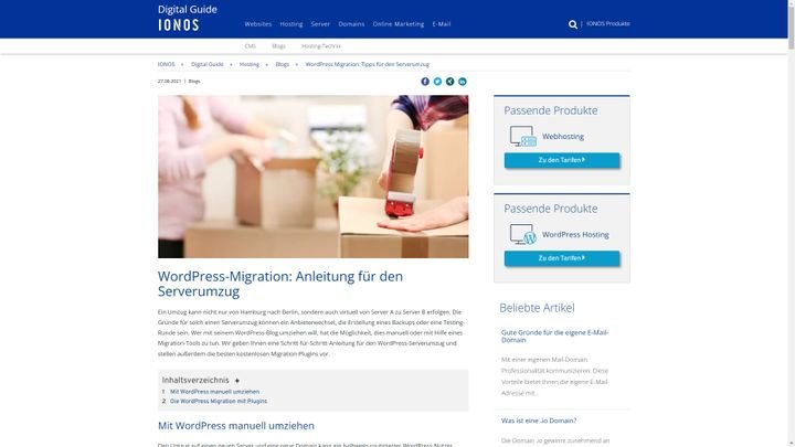 IONOS bietet dir einen umfassenden Guide zur Migration deiner WordPress-Seite