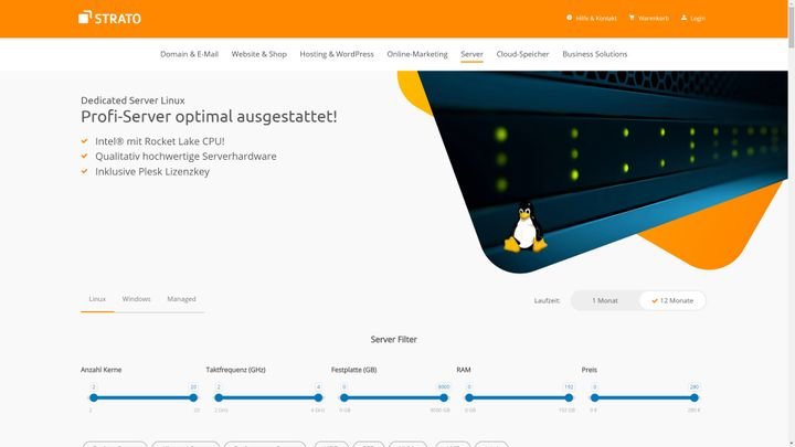Du interessiert dich für Dedicated Hosting? STRATO hat passende Server im Angebot