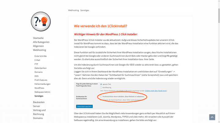 Du magst es einfach? Nutze eine 1-Klick-Installation