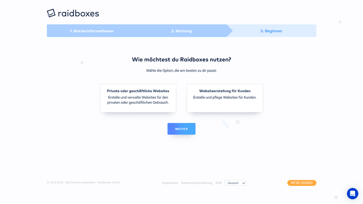 Buche ein Hosting-Paket und logge dich ein