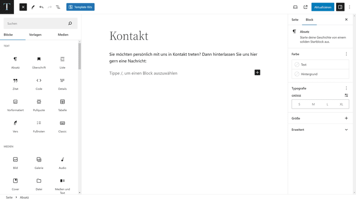 In WordPress stellst du dir deine Inhalte mit Blöcken zusammen