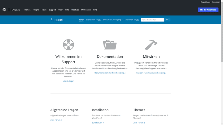 Hole dir z. B. im Forum der WordPress-Community Hilfe