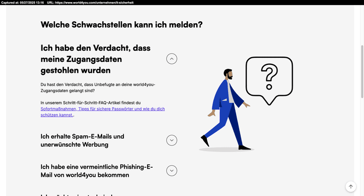 Hinweis zur Meldung von IT-Schwachstellen.