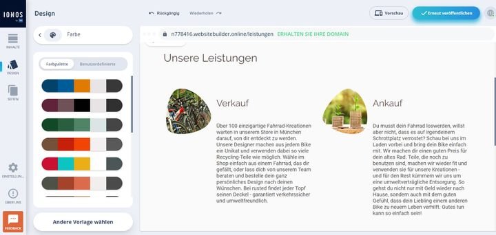 Globale Designeinstellungen gelten für die ganze Website und beinhalten beispielsweise Schriftarten in Textblöcken