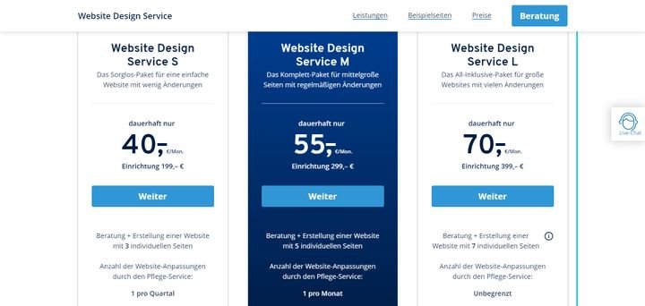 Wollen Sie Ihre Website nicht selbst erstellen, können Sie den Designservice von IONOS in Anspruch nehmen