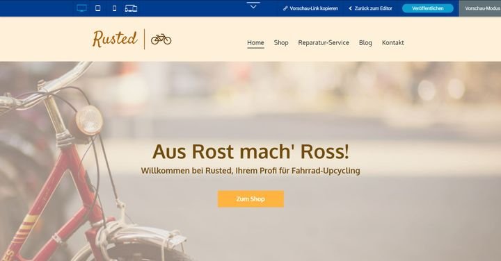 Die fertige Website erstellt mit IONOS MyWebsite Creator