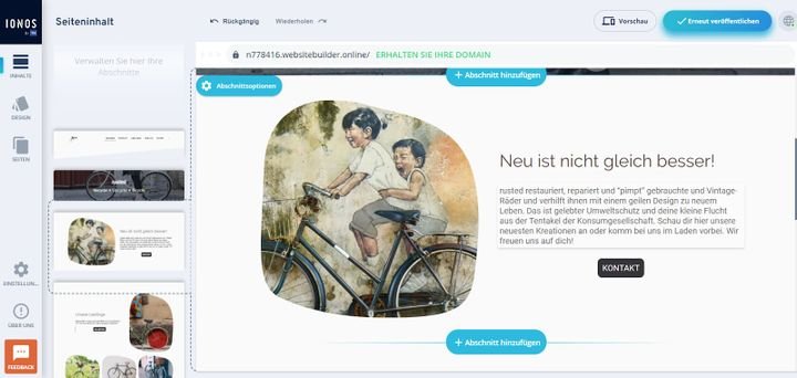 Mithilfe vorkonfigurierter Abschnitte erstellen Sie im Now-Baukasten schnell und einfach Ihre Page