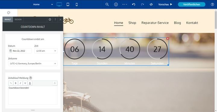 Weisen Sie mit Countdowns auf auslaufende Aktionen und Co. hin