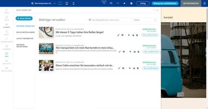 Den Blog gibt es nur in den zwei größten Tarifen