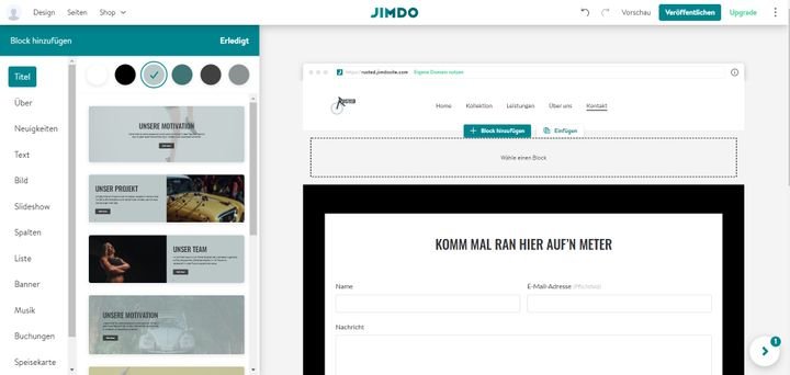 Auf Wunsch fügen Sie Ihrer Dolphin-Page neue “Blöcke” mit Inhalten und Funktionen hinzu