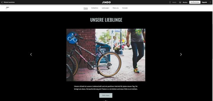 So könnte eine Seite Ihrer Dolphin-Page aussehen